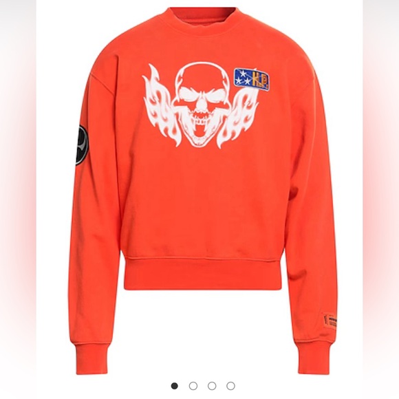 Heron Preston Flaming Skull Crewneck Size: M - Picture 10 of 12